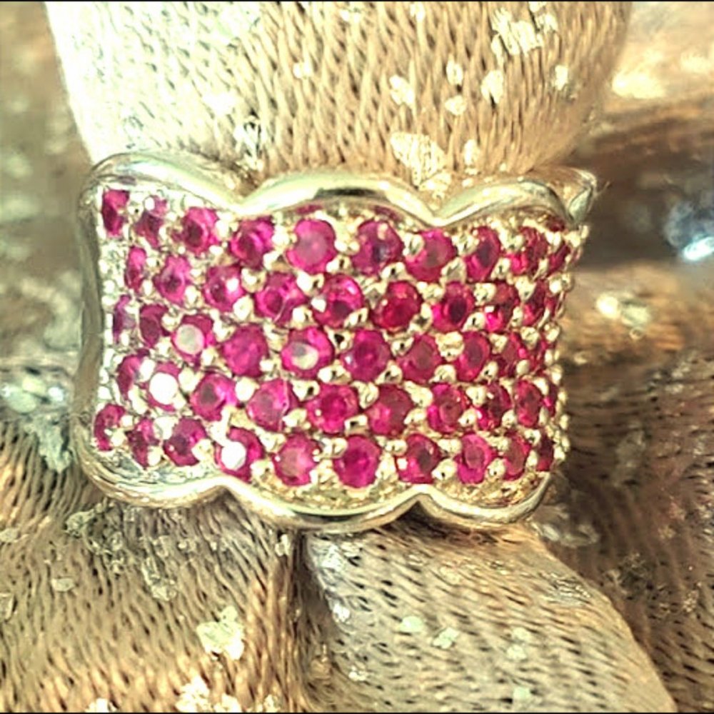 925 Sterling Red Natural Gemstone Ring